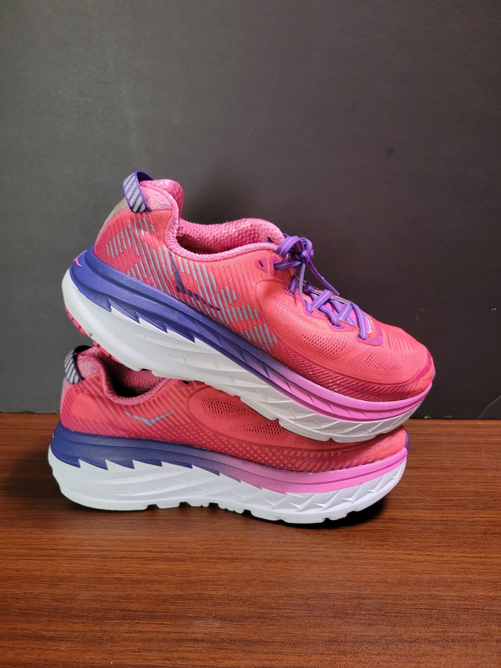 Hoka One One Women's Pink and Purple Running Sneakers Women's Size 9
